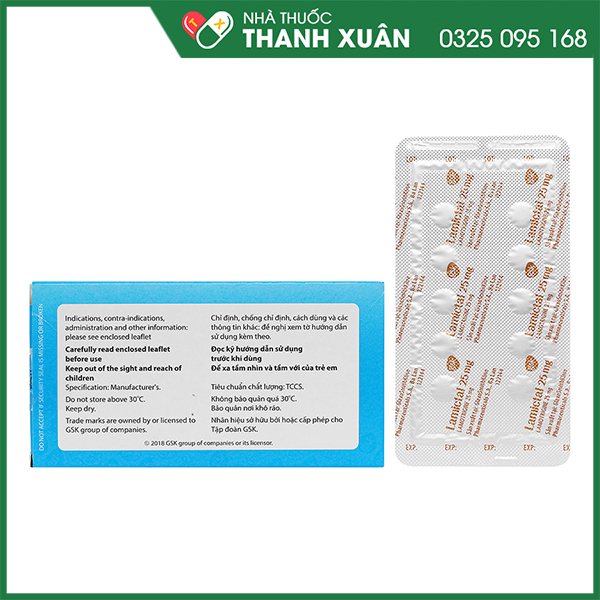 Lamictal 25mg trị động kinh, rối loạn lưỡng cực